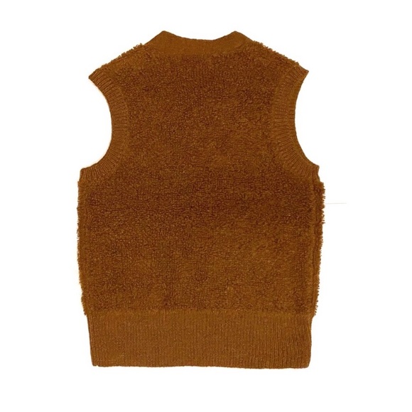 VERO MODA Loopi Brown Fuzzy Sweater Vest NWT - Picture 4 of 10